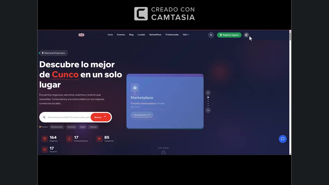 Página de inicio de MercadoCunco