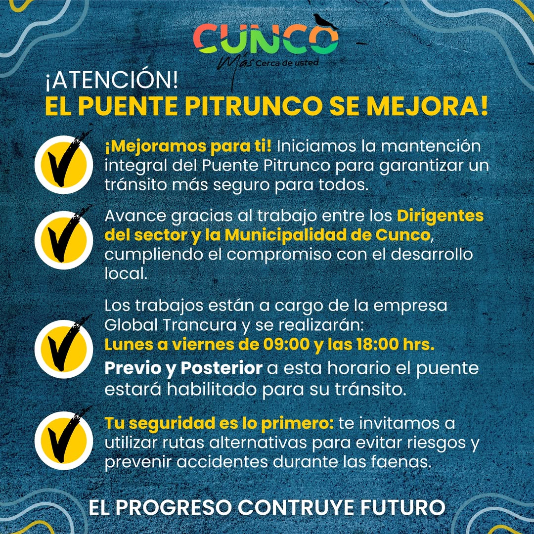 Mejoras en el Puente Pitrunco de Cunco