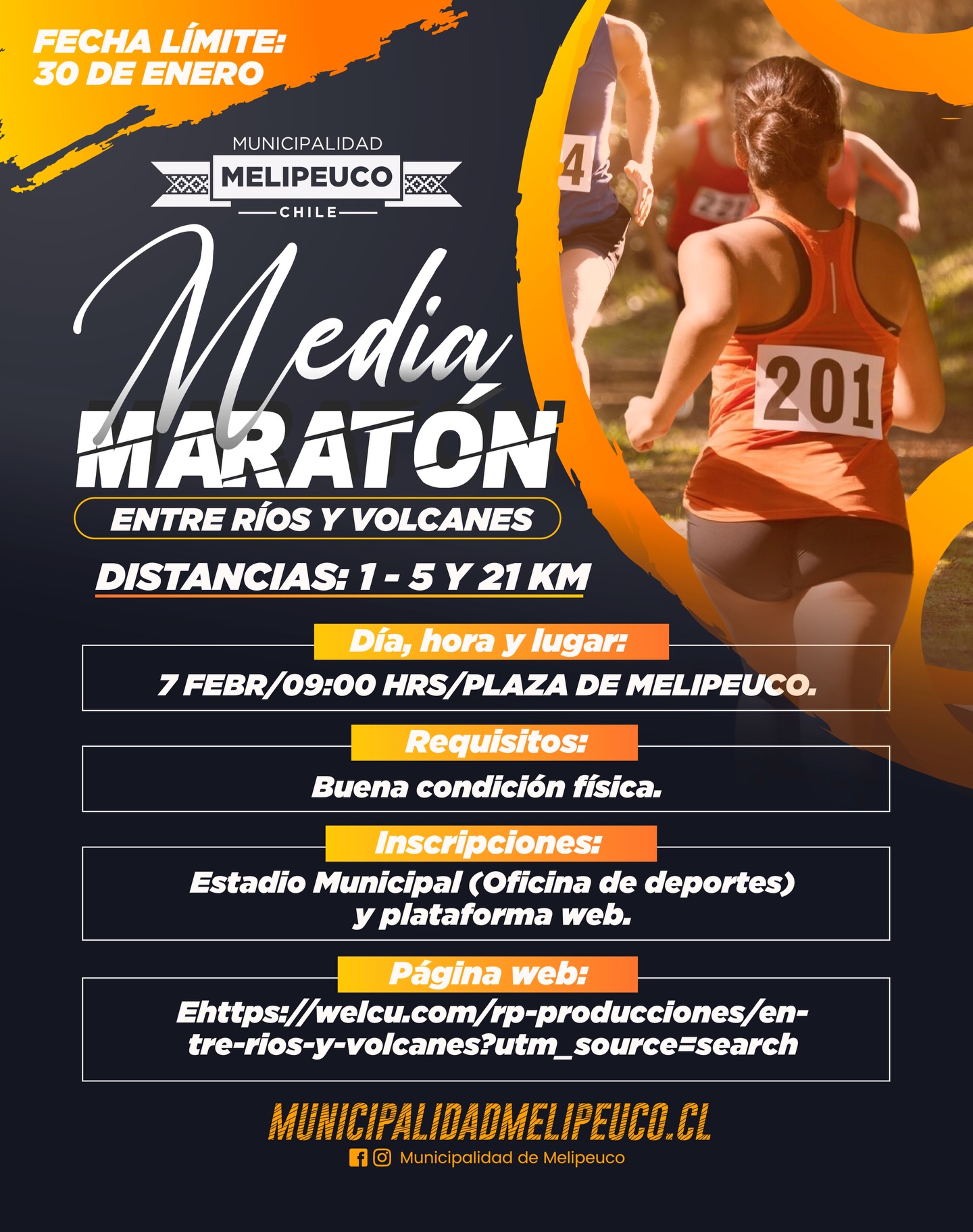Participa en la Media Maratón Entre Ríos y Volcanes