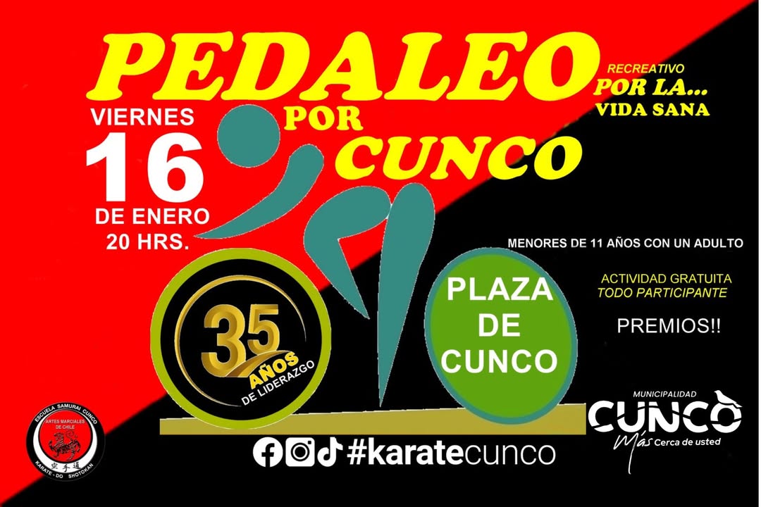 Cicletada Familiar en Cunco este 16 de enero