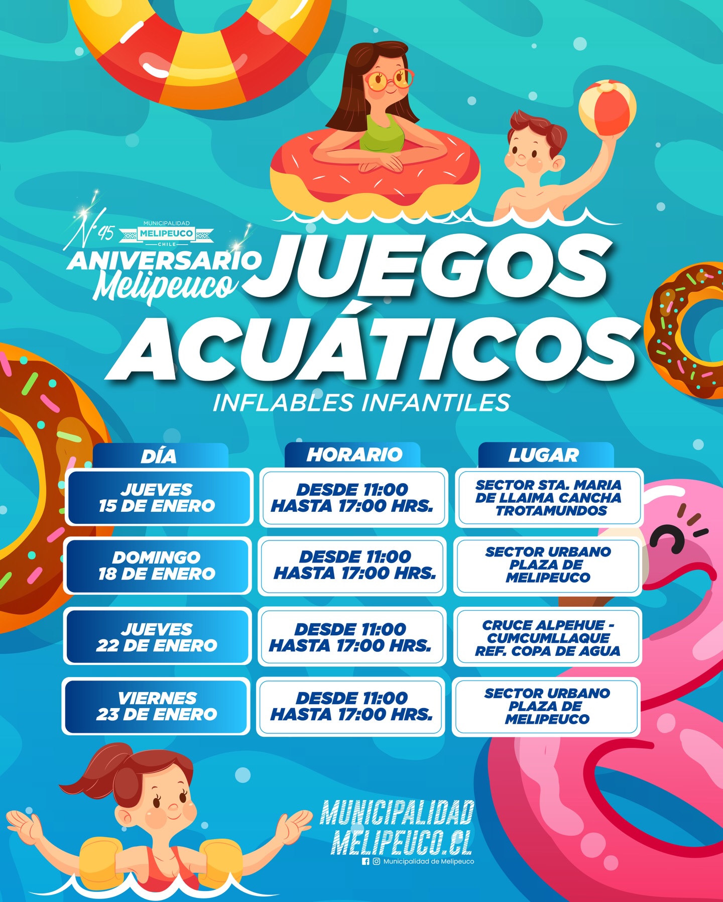 Juegos Acuáticos Infantiles en Melipeuco