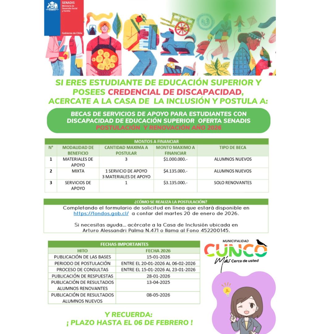 Convocatoria Becas para Estudiantes con Discapacidad 2026