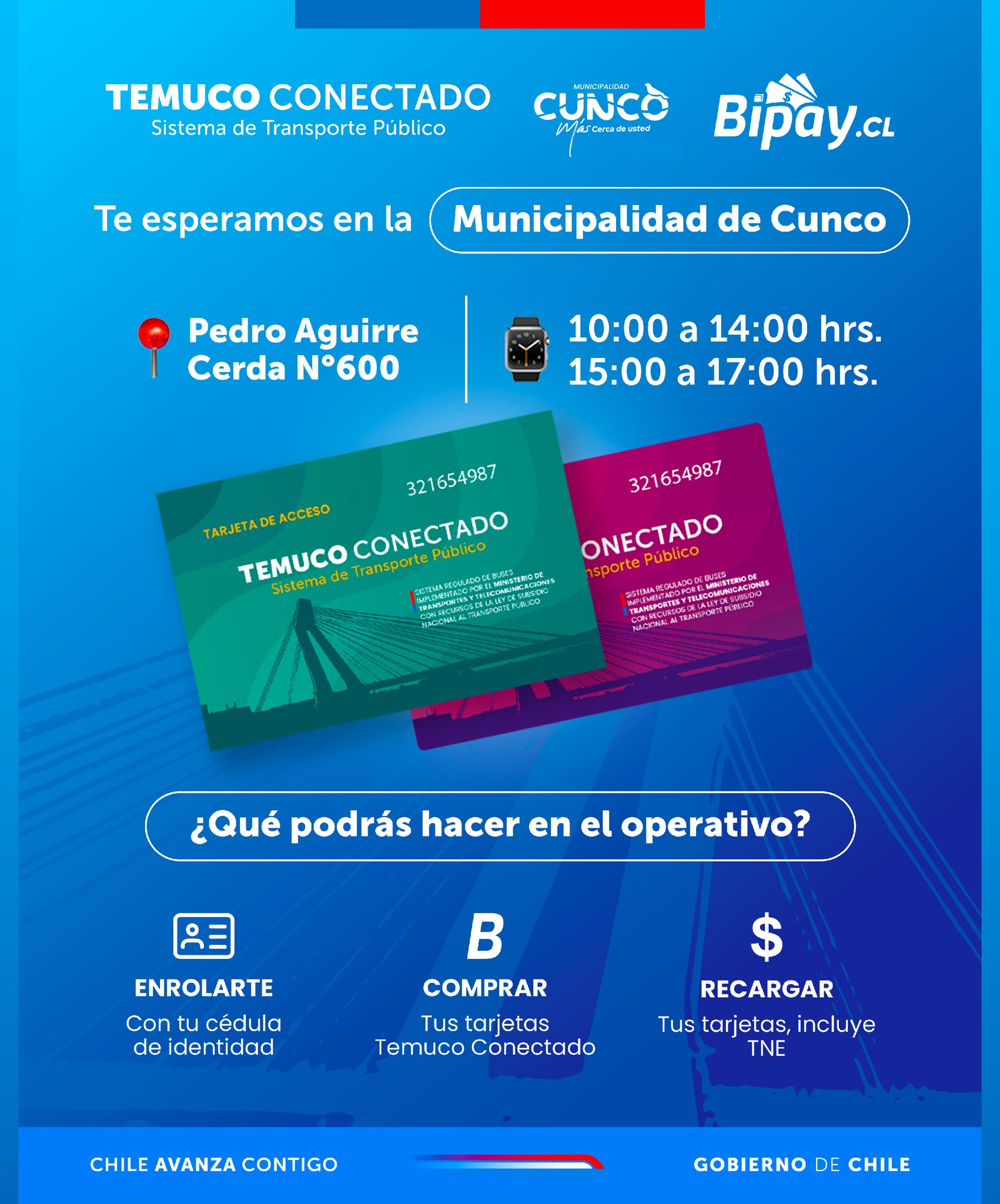 Operativo Tarjeta Temuco Conectado en Cunco