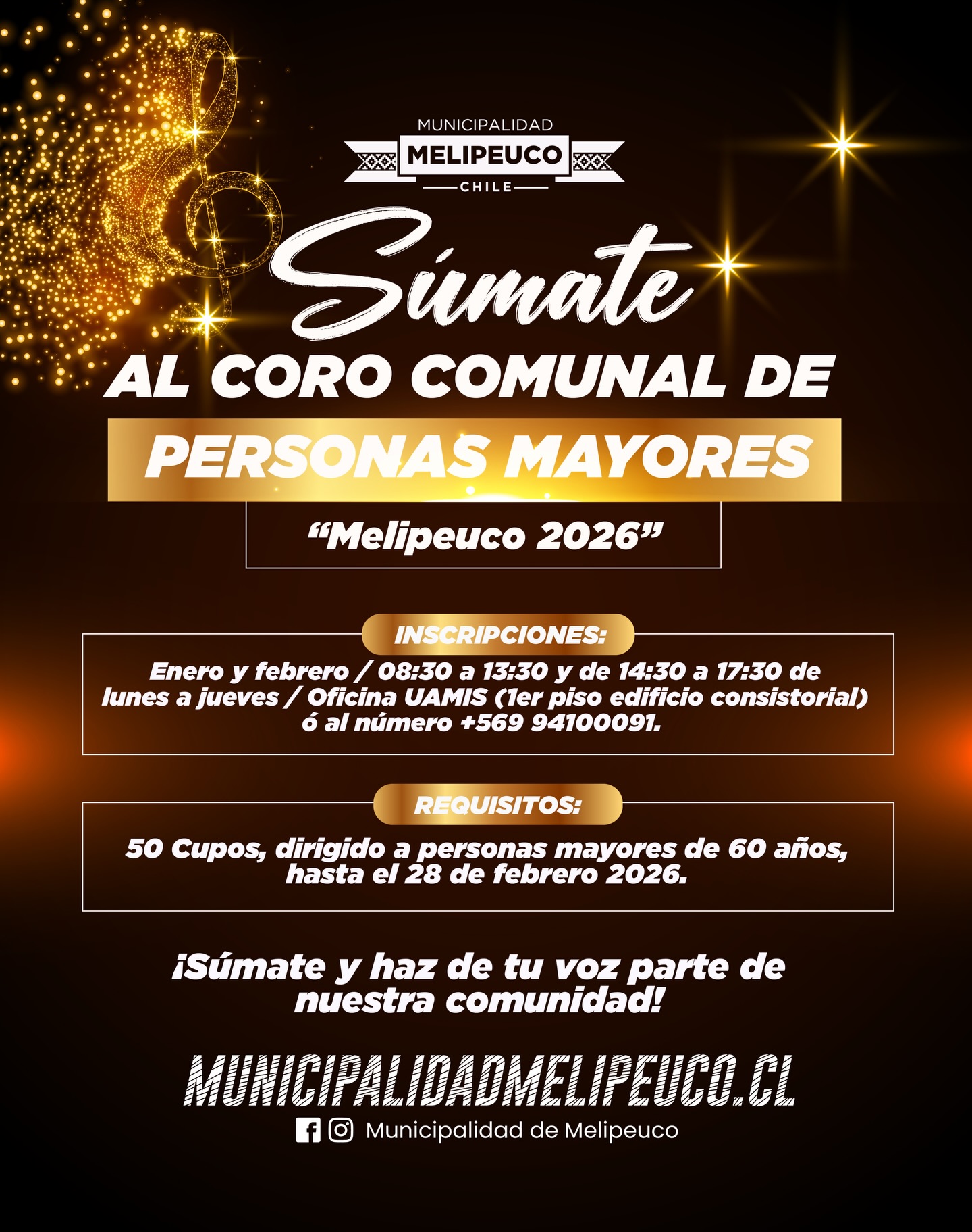 Únete al Coro Comunal de Personas Mayores en Melipeuco