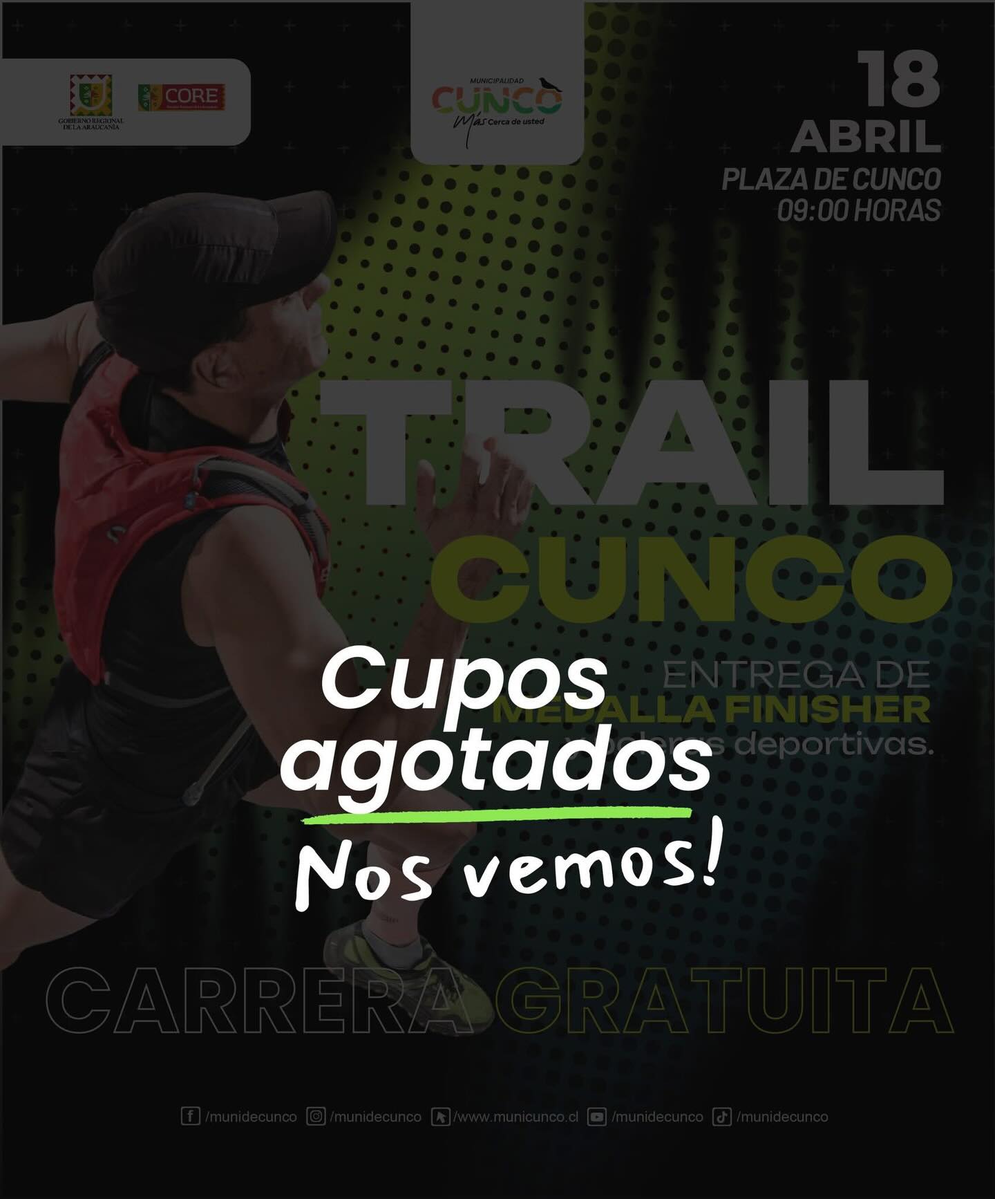 Trail Cunco 2026 - Cupos Agotados para la Carrera