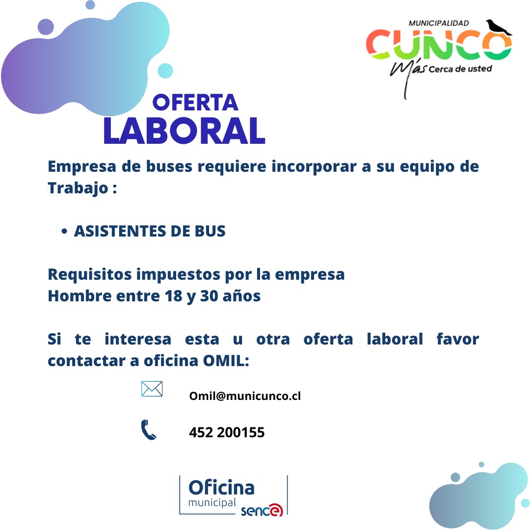 Asistentes de Bus - OMIL Cunco