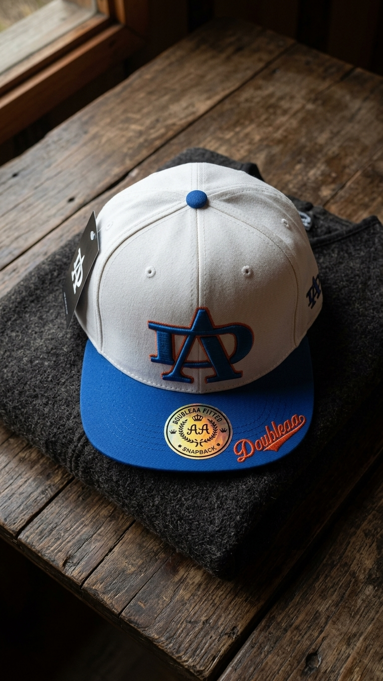 Gorra LA Snapback Blanco Azul Royal | Double AA Fitted Chile — Edición Clásica
