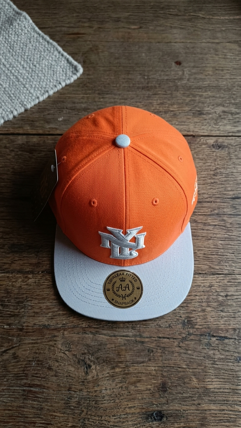 Gorra NY Snapback Naranja Visera Gris | Double AA Fitted Chile — Edición Color