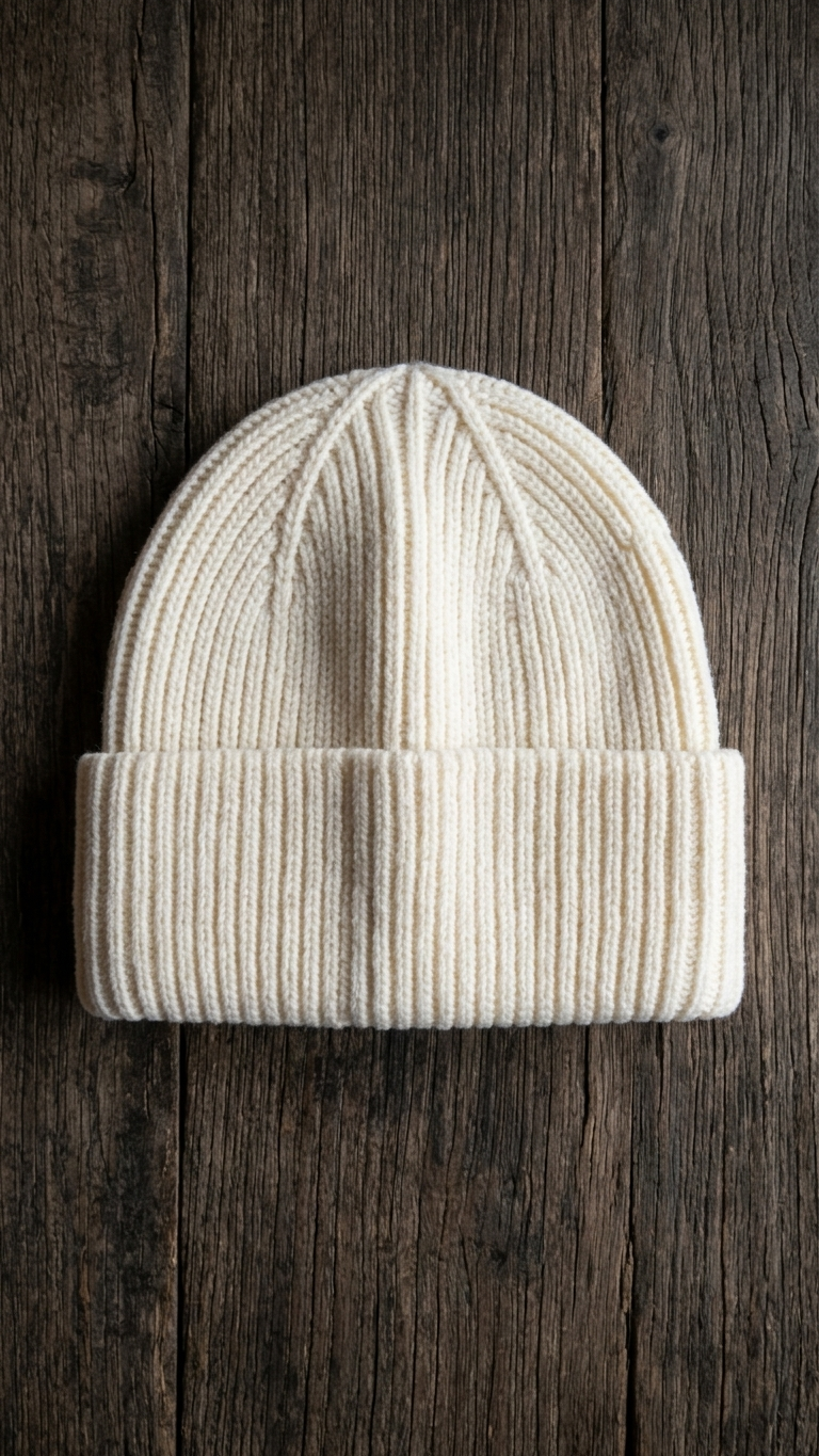 Gorro Beanie Crema Off-White | Double AA Fitted Chile — Minimalismo Puro