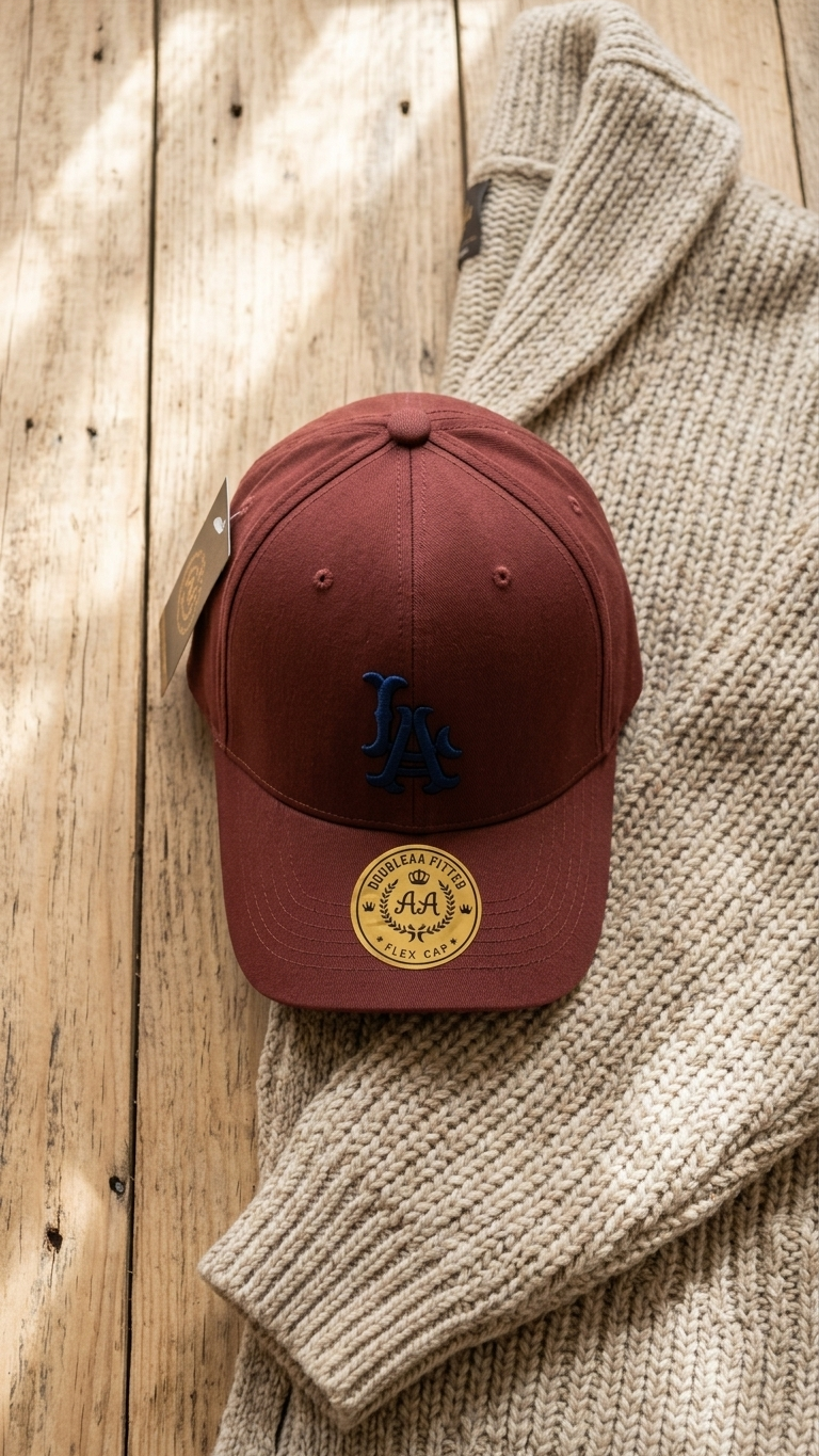 Jockey LA Flex Cap Burdeo | Double AA Fitted Chile — Estilo Otoño