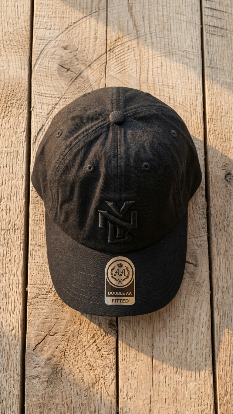 Jockey NY Dad Hat Negro Total | Double AA Fitted Chile — Minimalismo Puro