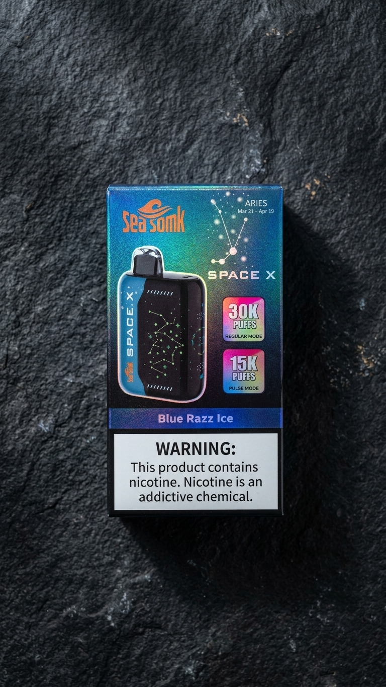 Sea Somk Space X Blue Razz Ice 30K | Vaper Desechable Sabor Frío Chile