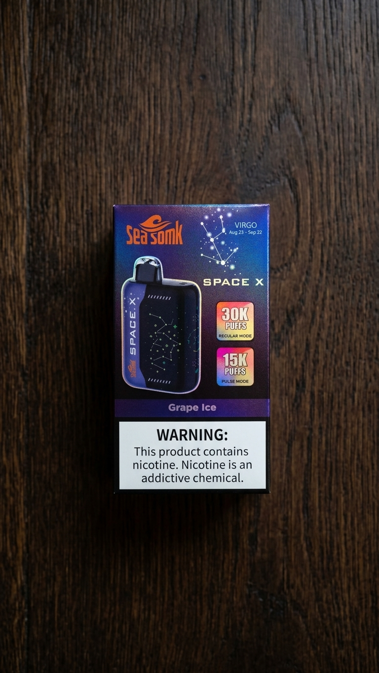 Sea Somk Space X Grape Ice 30K | Vaper Desechable Uva Helada Chile