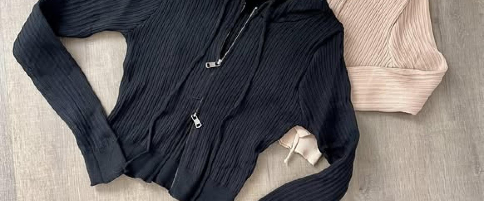 Chaquetas acanaladas con cierre