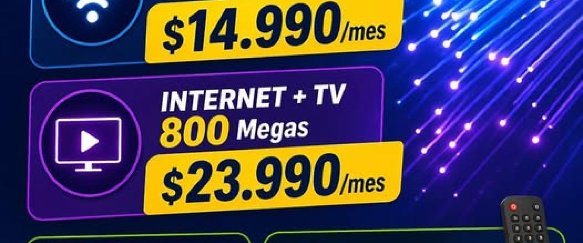 Planes Fibra Óptica Mundo 800 Megas