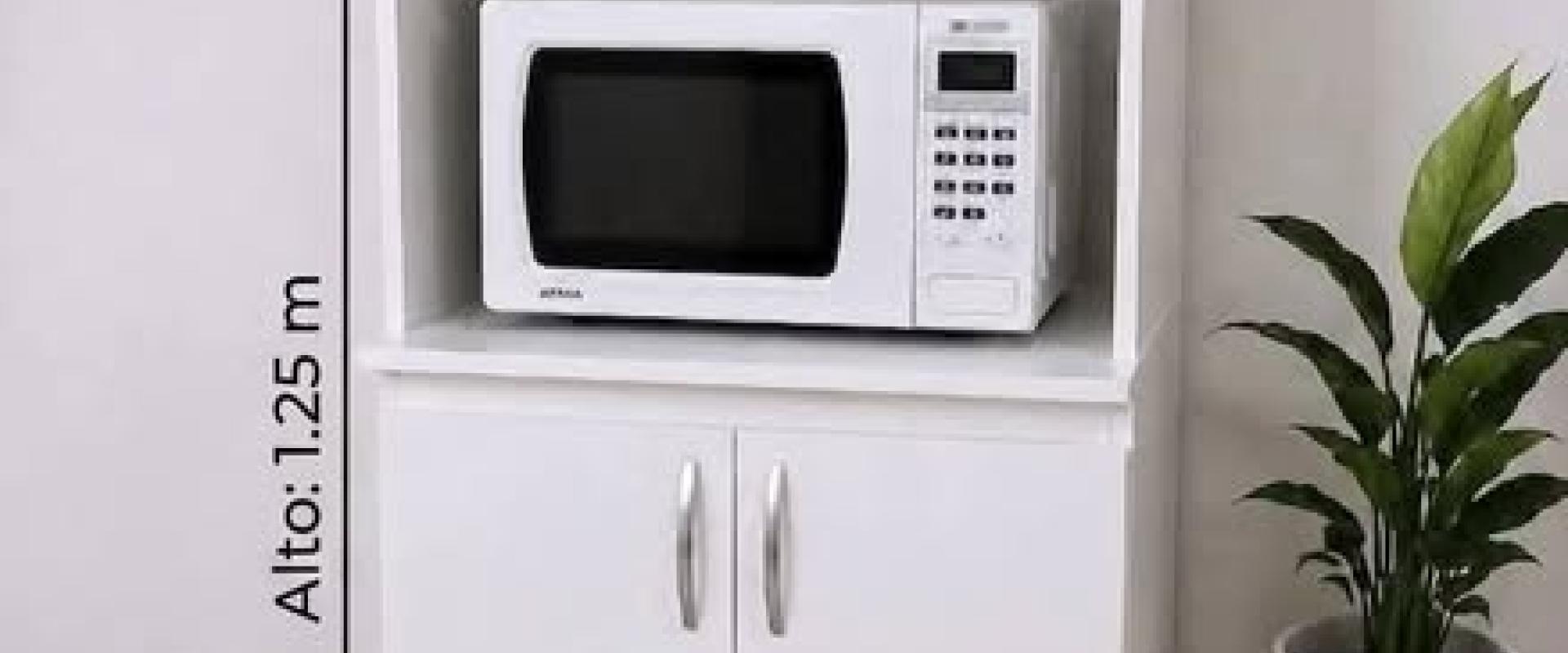 Mueble de melamina blanco para microondas