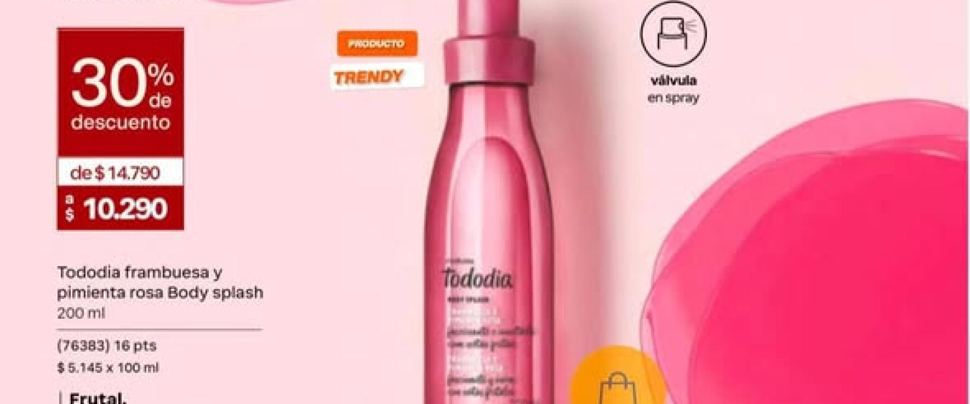 Body Splash Natura Tododia Frambuesa y Pimienta Rosa 200ml