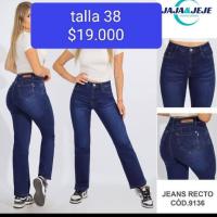 Jeans elasticados tiro alto push up talla 36