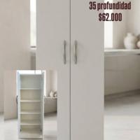 Mueble de melamina blanco para microondas