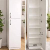 Mueble de melamina blanco para microondas