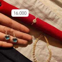 Conjunto de joyas de plata (anillo, pulsera y pendientes)