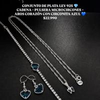 Conjunto de Plata Ley 925: cadena, pulsera y aros