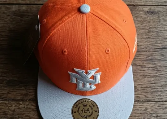 Gorra NY Snapback Naranja Visera Gris | Double AA Fitted Chile — Edición Color