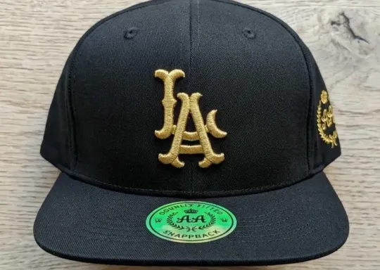 Jockey LA Snapback Negro Dorado | Double AA Fitted Chile — Edición Premium