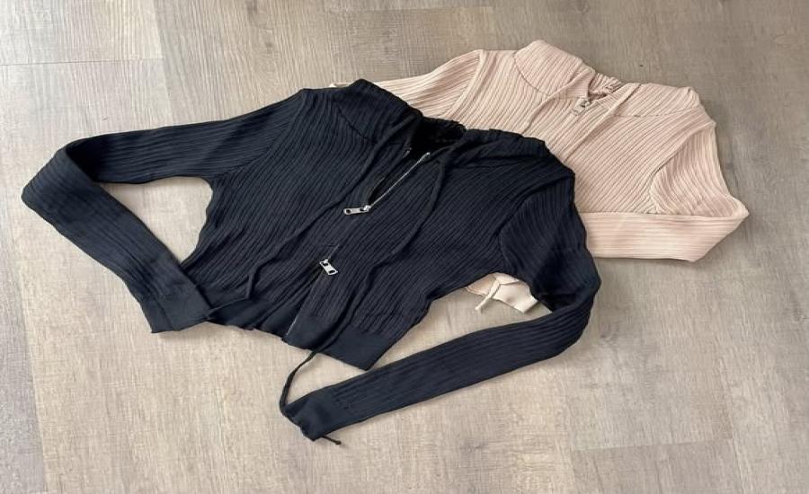 Chaquetas acanaladas con cierre