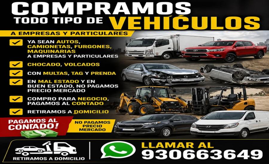 Compra de autos, camionetas, furgones y maquinarias