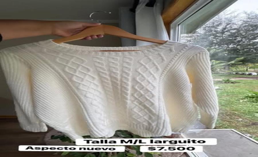 Suéter tejido blanco talla M/L