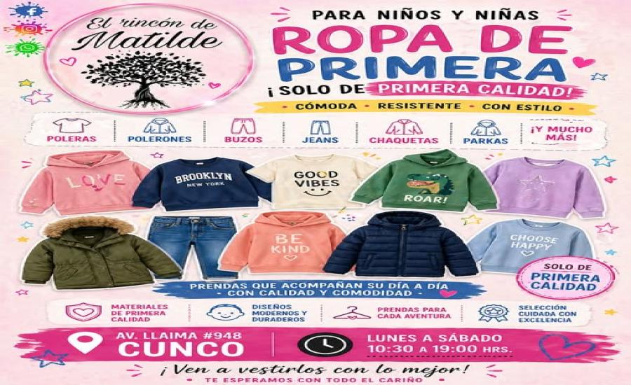 Ropa de primera para niños y niñas en El rincón de Matilde