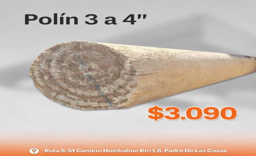 Polín impregnado de 3 a 4"