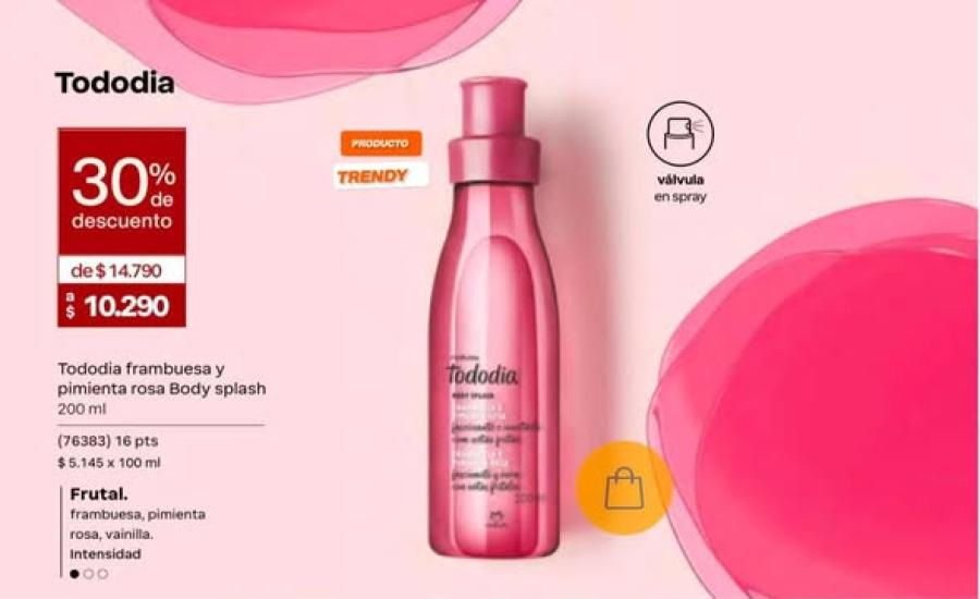 Body Splash Natura Tododia Frambuesa y Pimienta Rosa 200ml