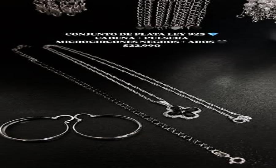 Conjunto de Plata Ley 925: cadena, pulsera y aros