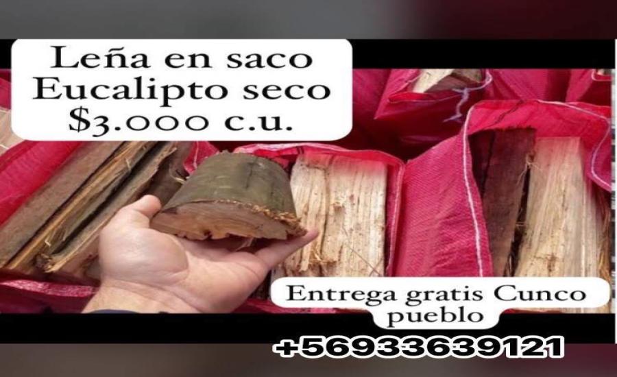Leña de Eucalipto seco en saco