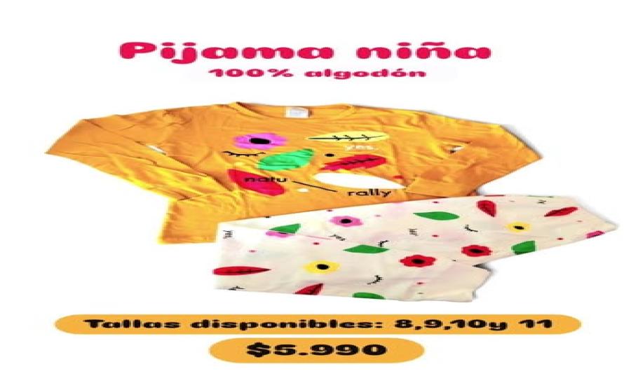 Pijamas de algodón para niños y niñas tallas 8 a 12
