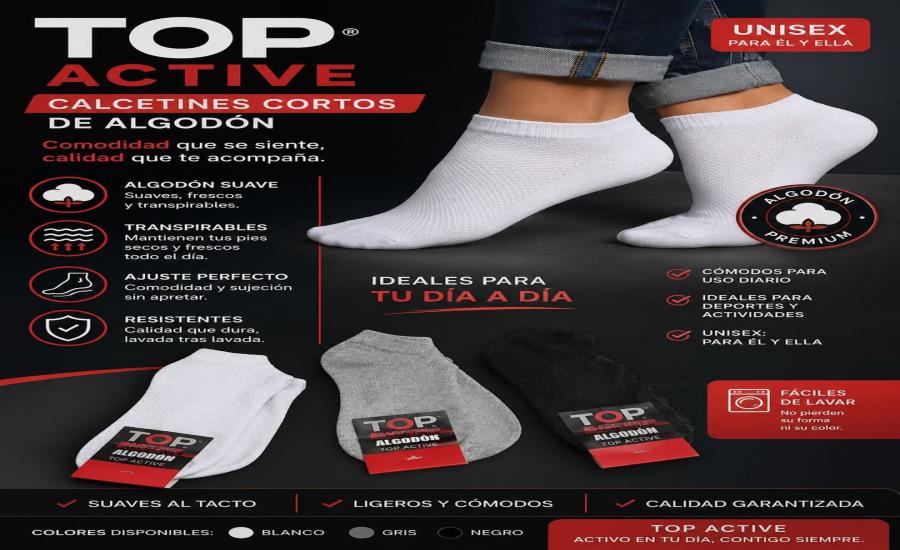 Calcetines de algodón unisex Top Active